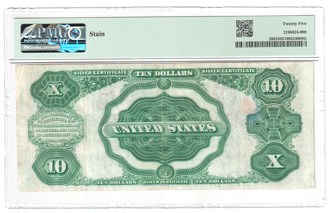 1891 $10 Tombstone Fr# 299 - PMG VF-25/stain
