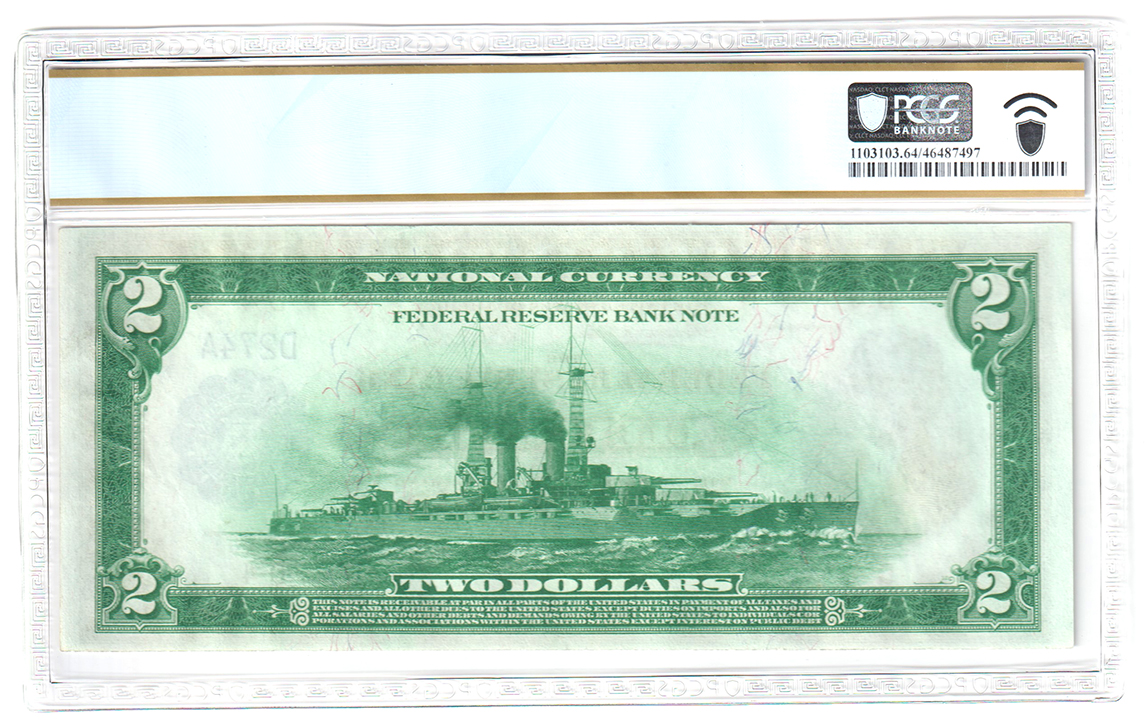 1918 $2 Cleveland Battleship Fr# 757 - PCGS ChCU-64