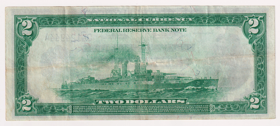 1918 $2 Cleveland Battleship - XF