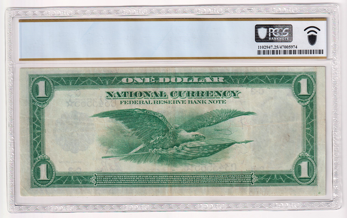 1918 $1 Philadelphia Star Fr# 717* - PCGS VF-25