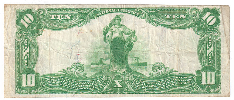 1902 $10 Blue Seal - Blandinsville, IL Charter #8908 - VF