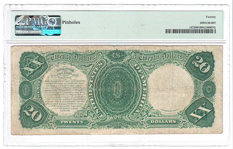1880 $20 Fr# 147 - PMG VF-20/pinholes