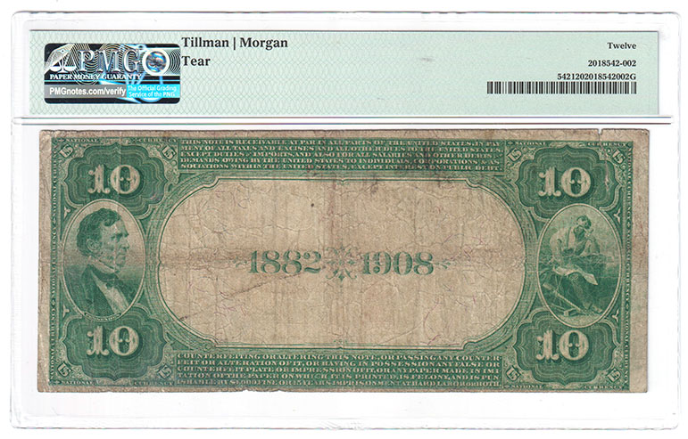 1882 $10 Date Back - Keene, NH Charter #2299 - PMG F