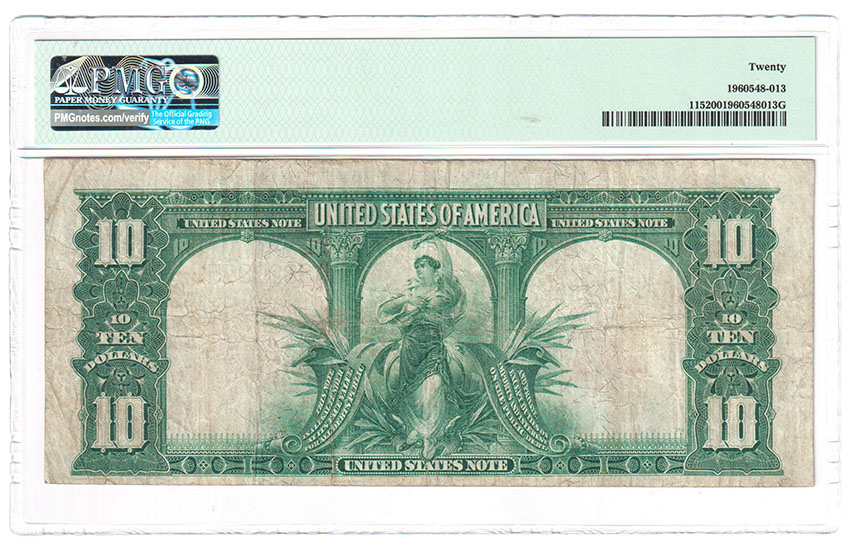 1901 $10 Bison Fr# 115 - PMG VF-20