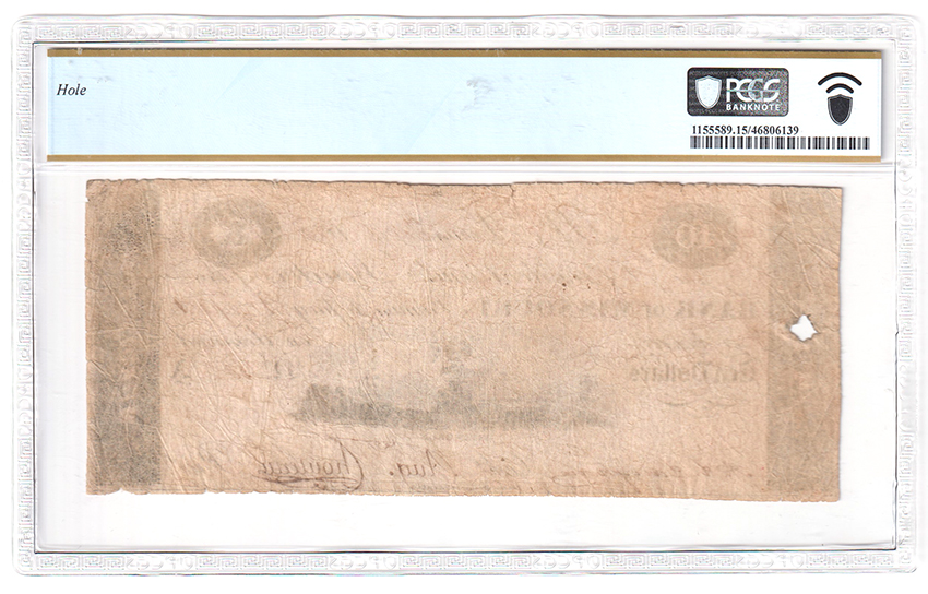 $10 Obsolete - 1820s $10 St. Louis Bank of Missouri PCGS F-15/hole