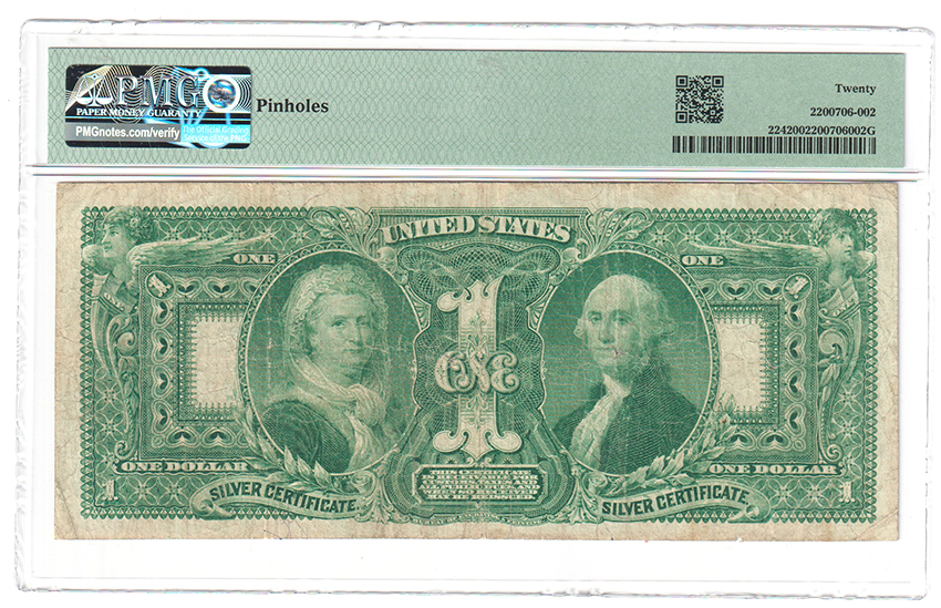 1896 $1 Educational Fr# 224 - PMG VF-20/pinholes