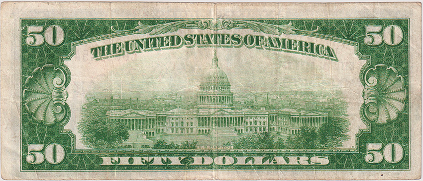 1929 $50 Type 1 - Bloomington, IL Charter #819 - VF