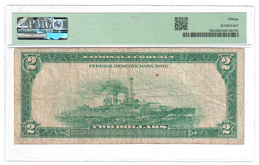 1918 $2 Philadelphia Battleship Fr# 756 - PMG F-15
