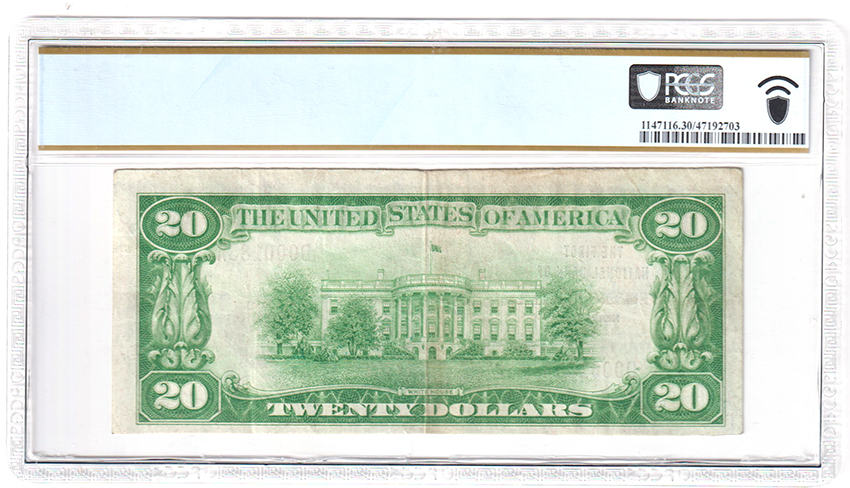 1929 $20 Type 1 - Weeping Water, NE Charter #3523 - PCGS VF-30