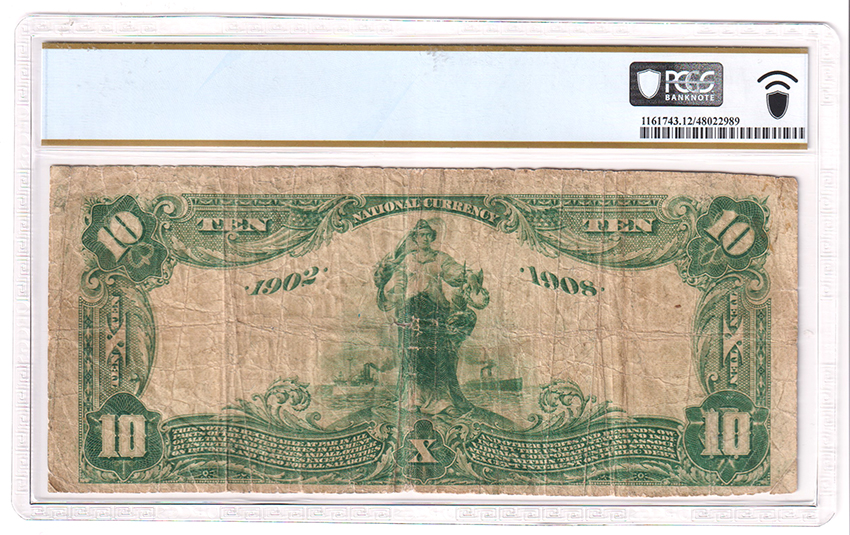 1902 $10 Blue Seal Date Back - Weeping Water, NE Charter #3523 - PCGS F-12