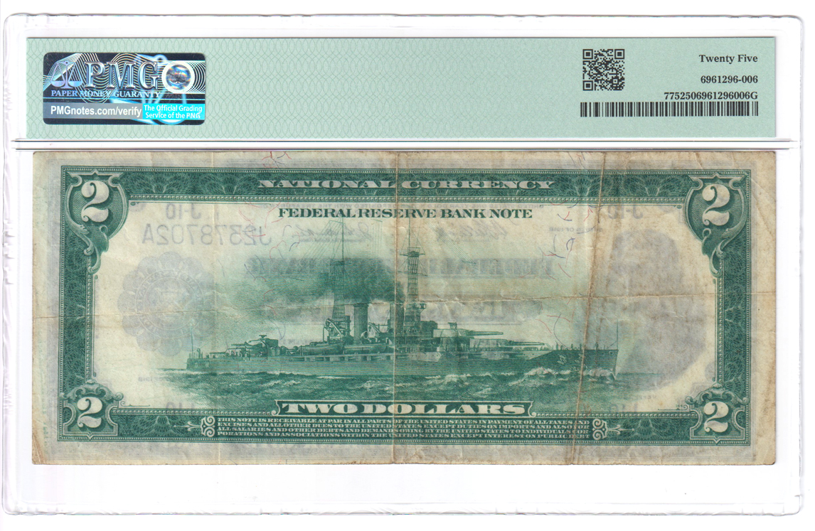 1918 $2 Kansas City Battleship Fr# 775 - PMG VF-20