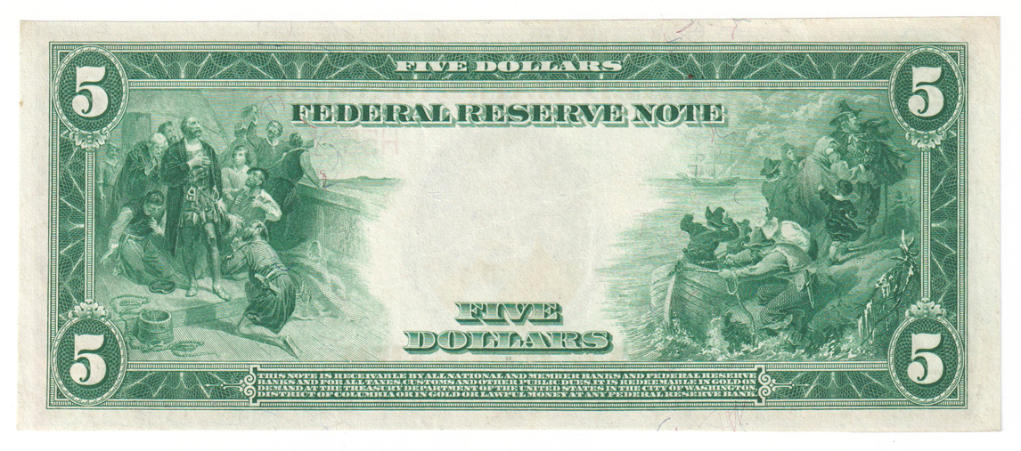 1914 $5 St. Louis Red Seal - AU