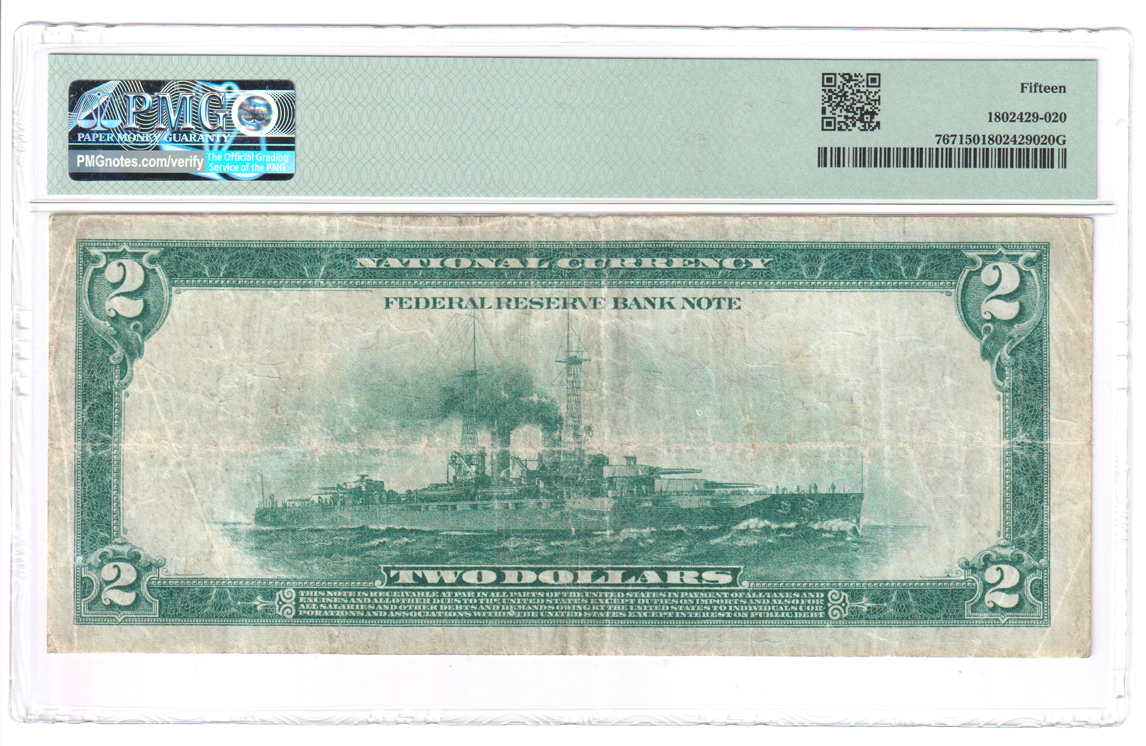 1918 $2 Chicago Battleship - PMG F-15