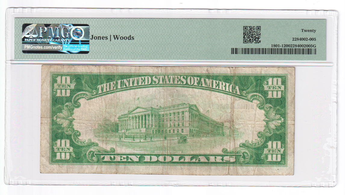 1929 $10 Type 1 - Elgin, OR Charter #6644 - PMG VF-20