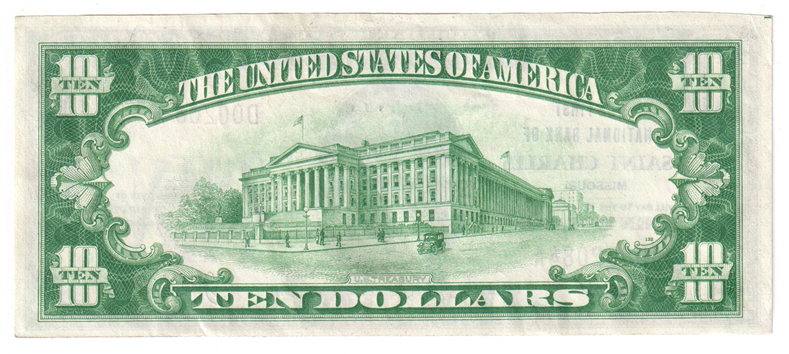 1929 $10 Type 1 - Saint Charles, MO Charter #260 - XF