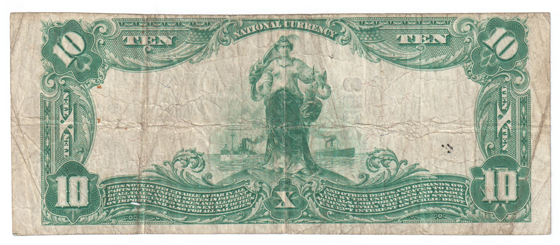 1902 $10 Blue Seal - Fulton, MO Charter #8358 - F/pinhole