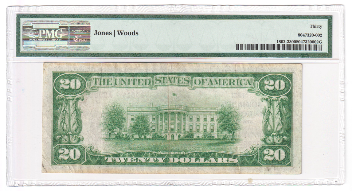 1929 $20 Type 2 - Albuquerque, NM Charter #13814 - PMG VF-30