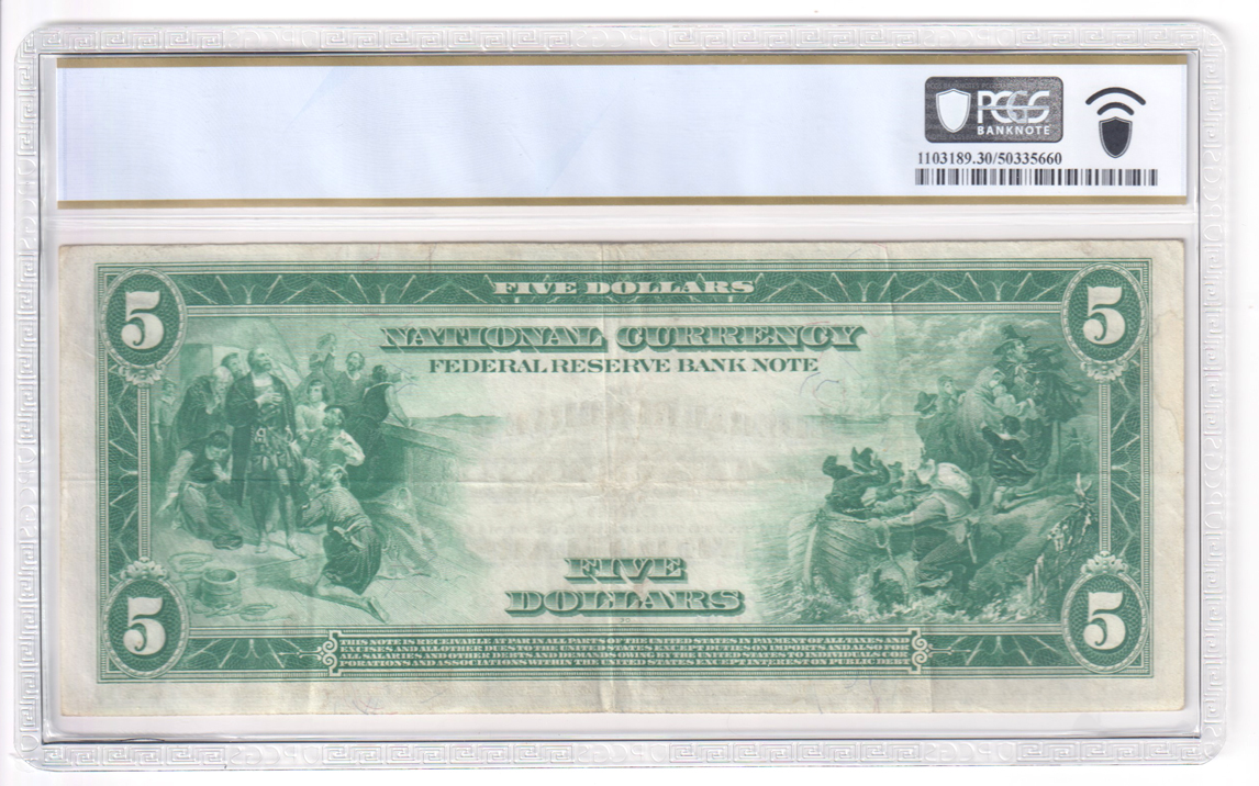 1918 $5 Cleveland Fr# 785 - PCGS VF-30