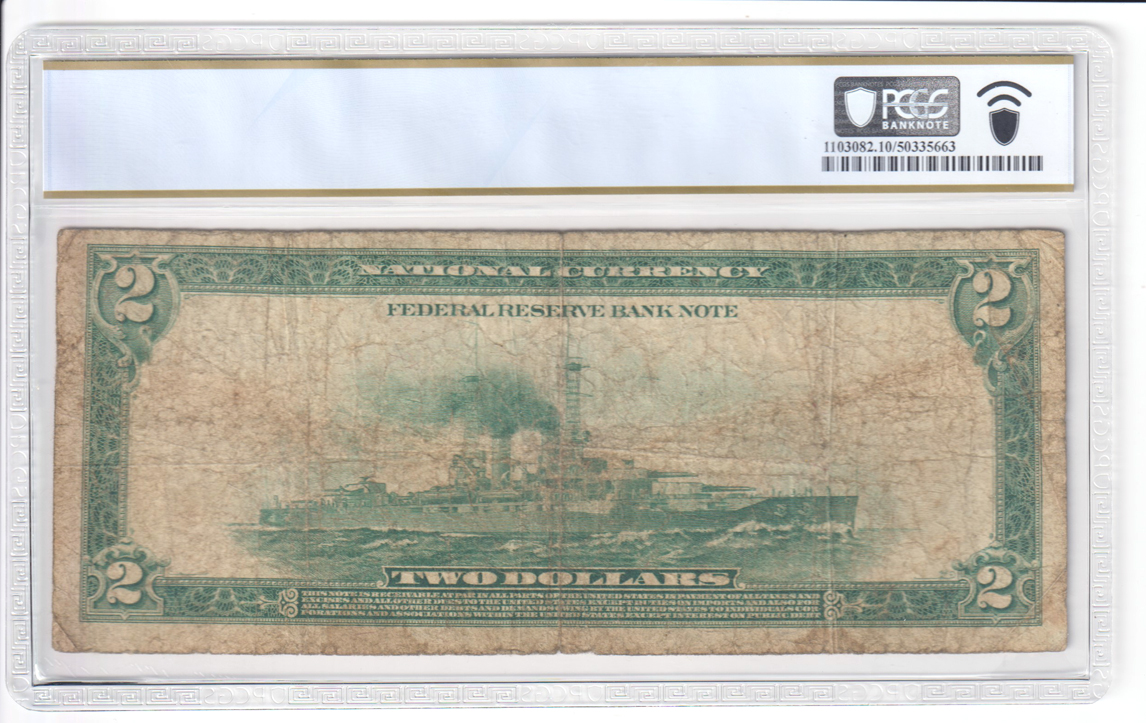 1918 $2 New York Battleship Fr# 751 - PCGS VG-10