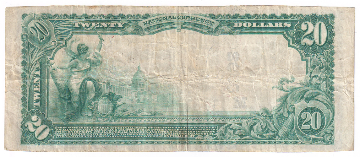 1902 $20 Blue Seal - Palestine, IL Charter #8892 - VF