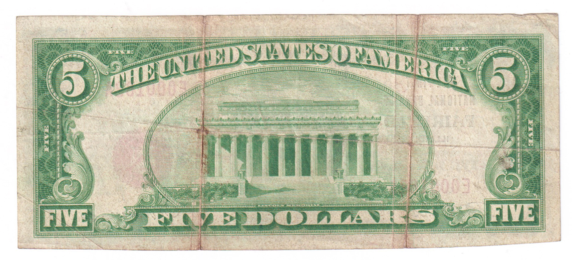 1929 $5 Type 1 - Fairfield, IL Charter #5009 - VF