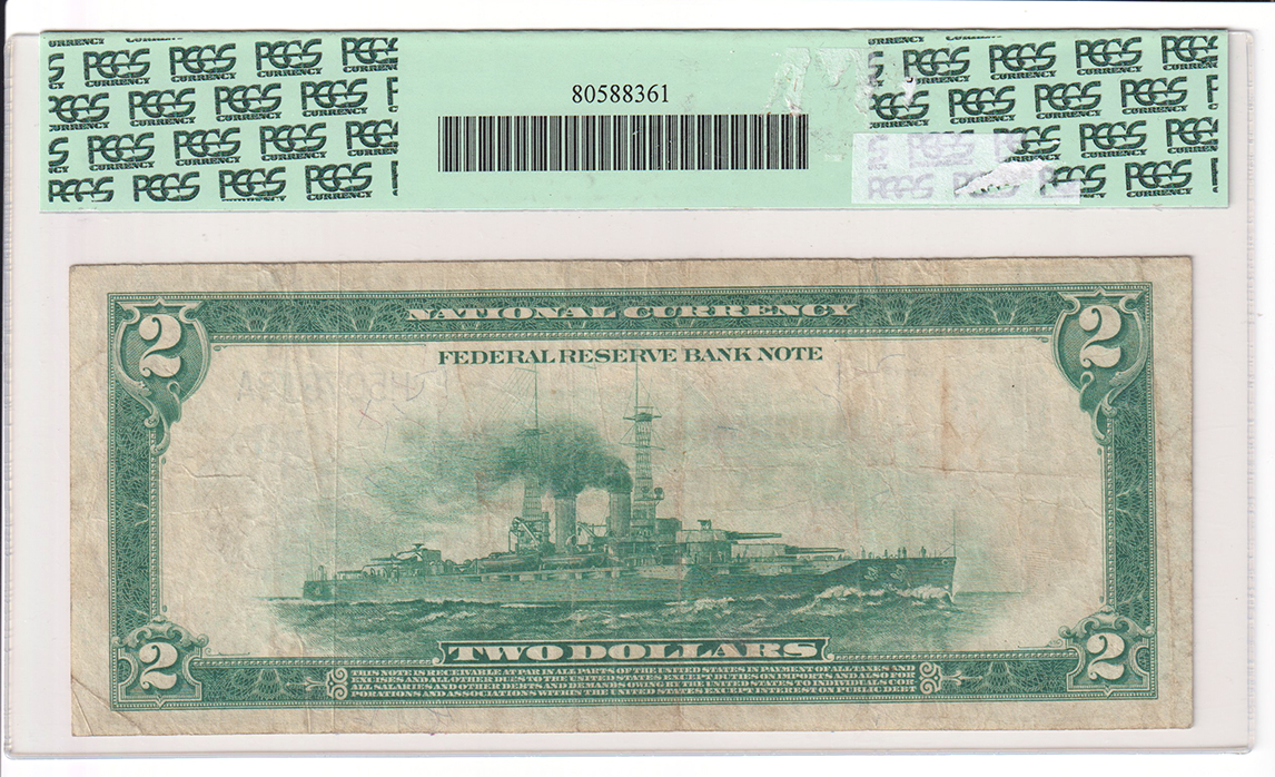 1918 $2 St. Louis Battleship - PCGS VF-25