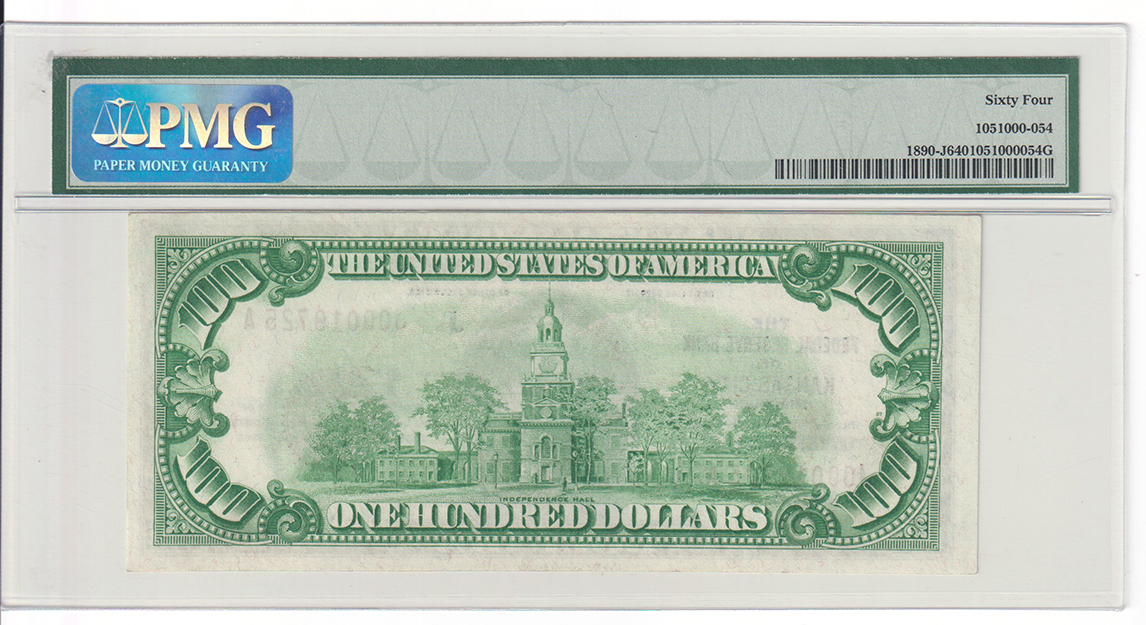 1929 $100 Kansas City Fr# 1890-J - PMG ChCU-64