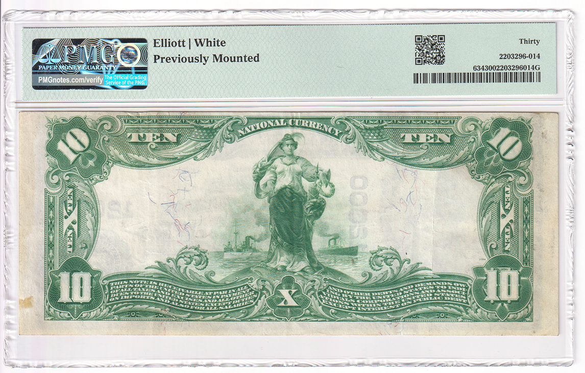 1902 $10 Blue Seal - Coulterville, IL Charter #12000 - PMG VF-30/previously mounted