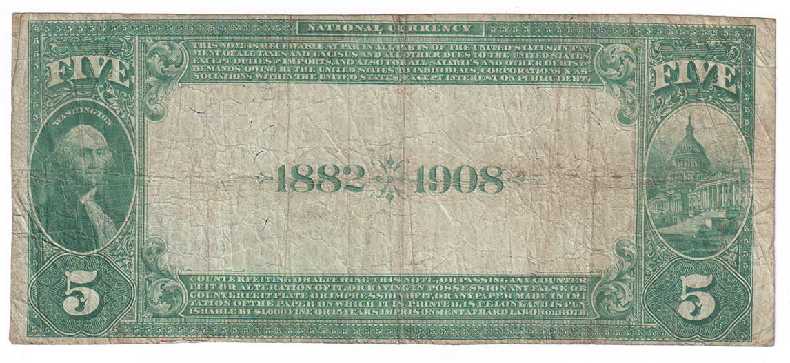 1882 $5 Date Back - Flora, IL Charter #1961 - F