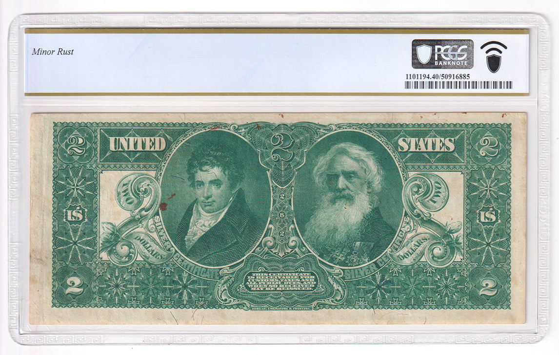 1896 $2 Educational Fr# 247 - PCGS XF-40/minor rust