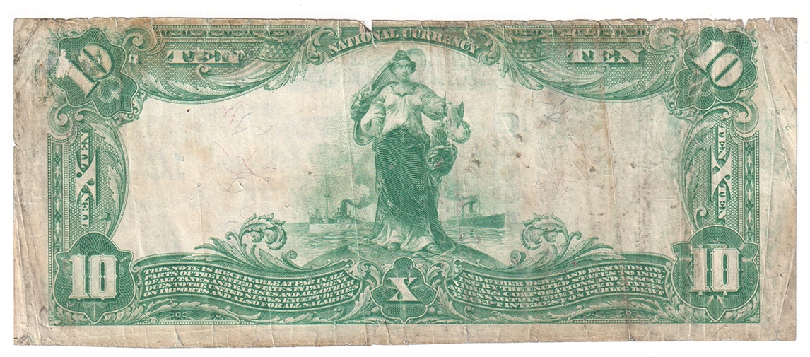 1902 $10 Blue Seal - Wayne City, IL Charter #10460 - VG/many pinholes