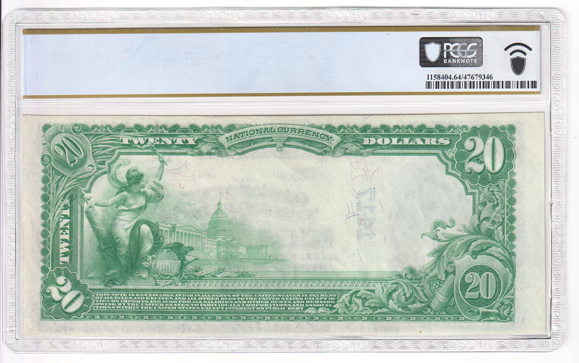 1902 $20 Blue Seal - Nebraska City, NE Charter #1417 - PCGS ChCU-64