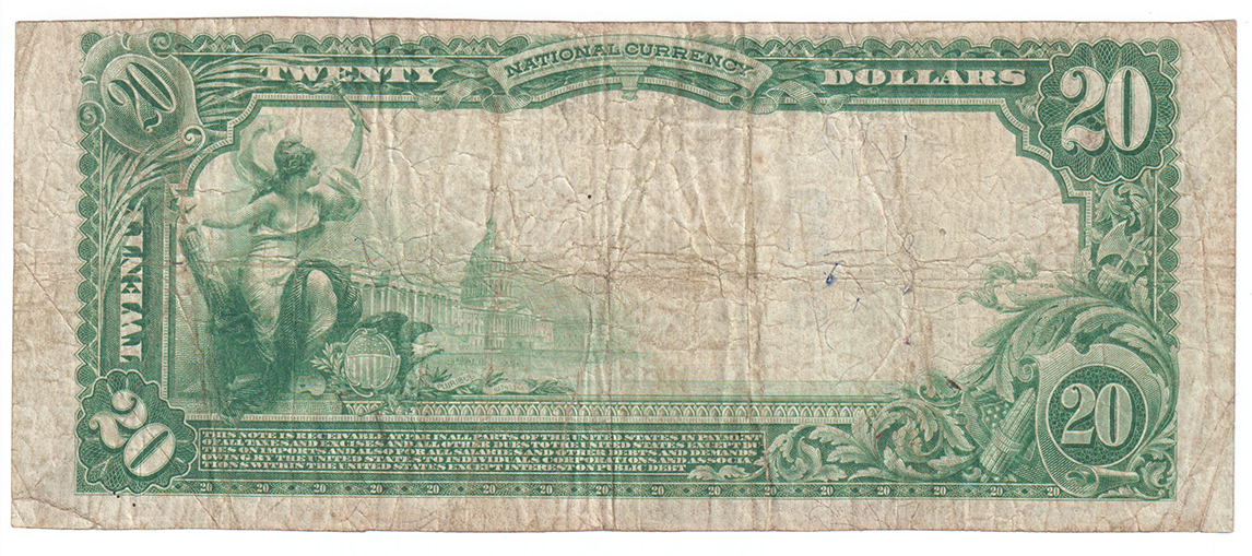 1902 $20 Blue Seal - Coweta, OK Charter #6879 - VF/pinhole