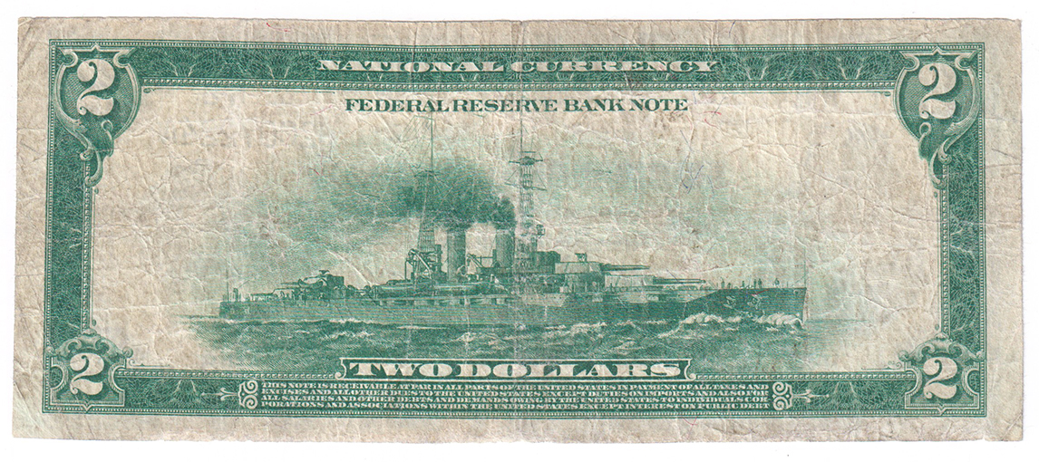 1918 $2 St. Louis Battleship - VF