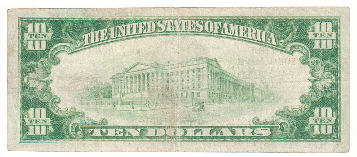1929 $10 Type 1 - Fairfield, IL Charter #5009 - F/pinholes