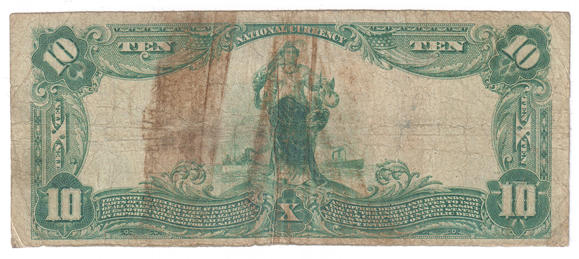 1902 $10 Blue Seal - Sullivan, IL Charter #7692 - F/stained