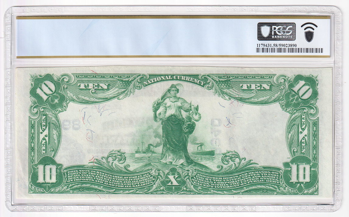 1902 $10 Blue Seal - Taylorville, IL Charter #8940 - PCGS AU-58/PPQ