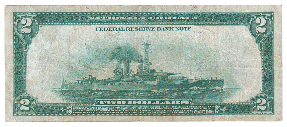 1918 $2 Philadelphia Battleship - F