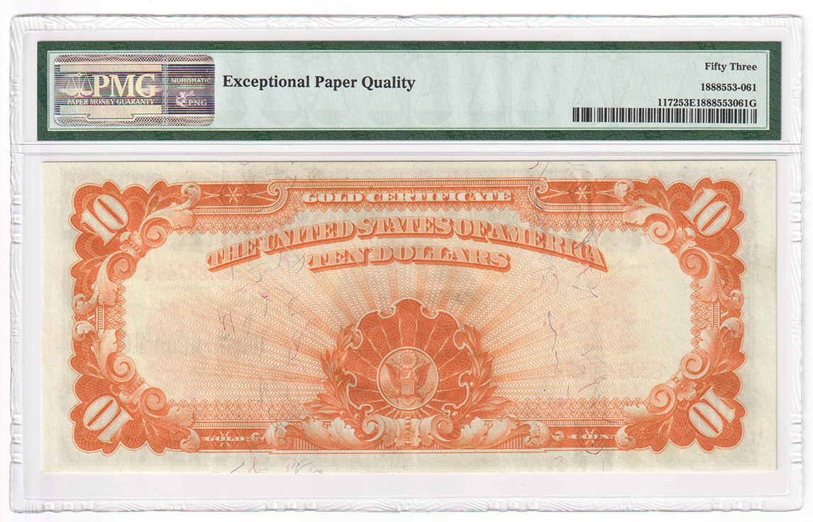 1907 $10 Fr# 1172 - PMG AU-53 EPQ