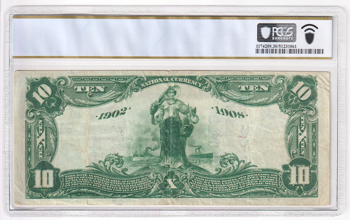 1902 $10 Blue Seal Date Back - National Stock Yards, IL Charter #9118 - PCGS VF-30