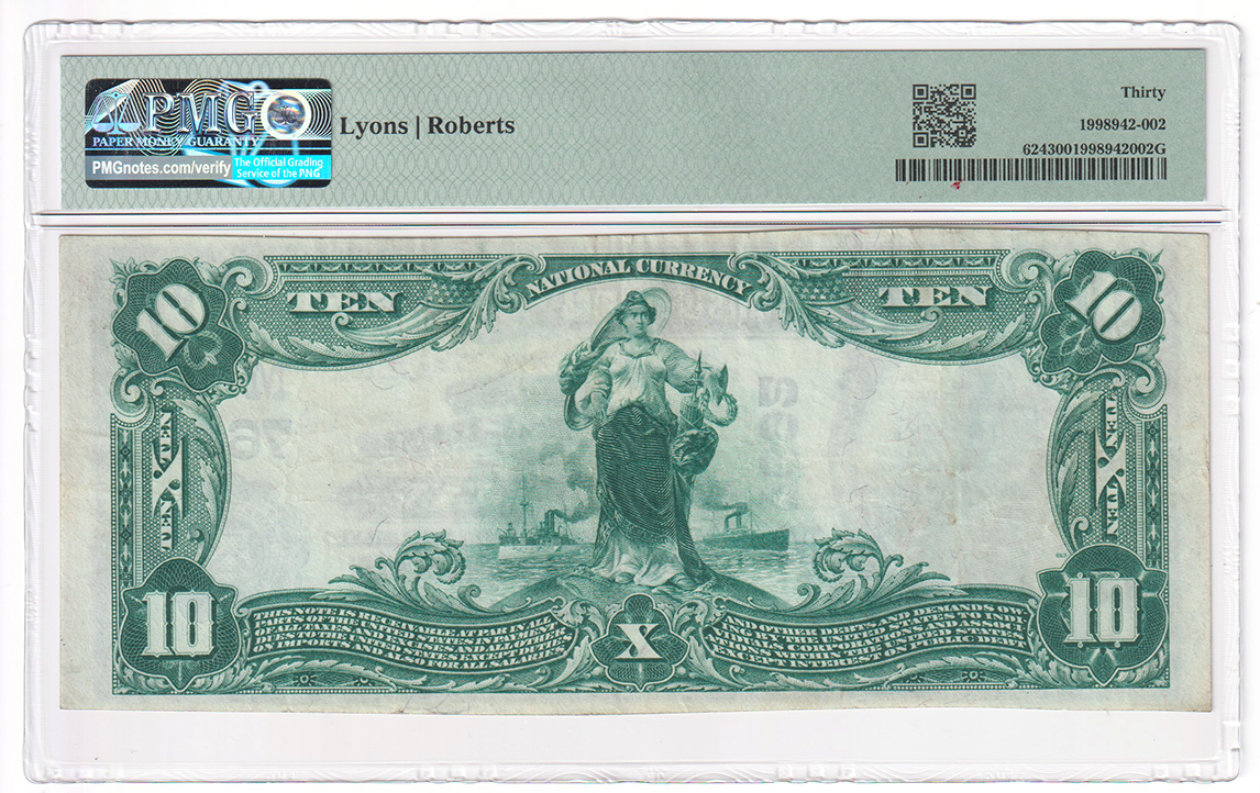 1902 $10 Blue Seal - Sullivan, IL Charter #7692 - PMG VF-30