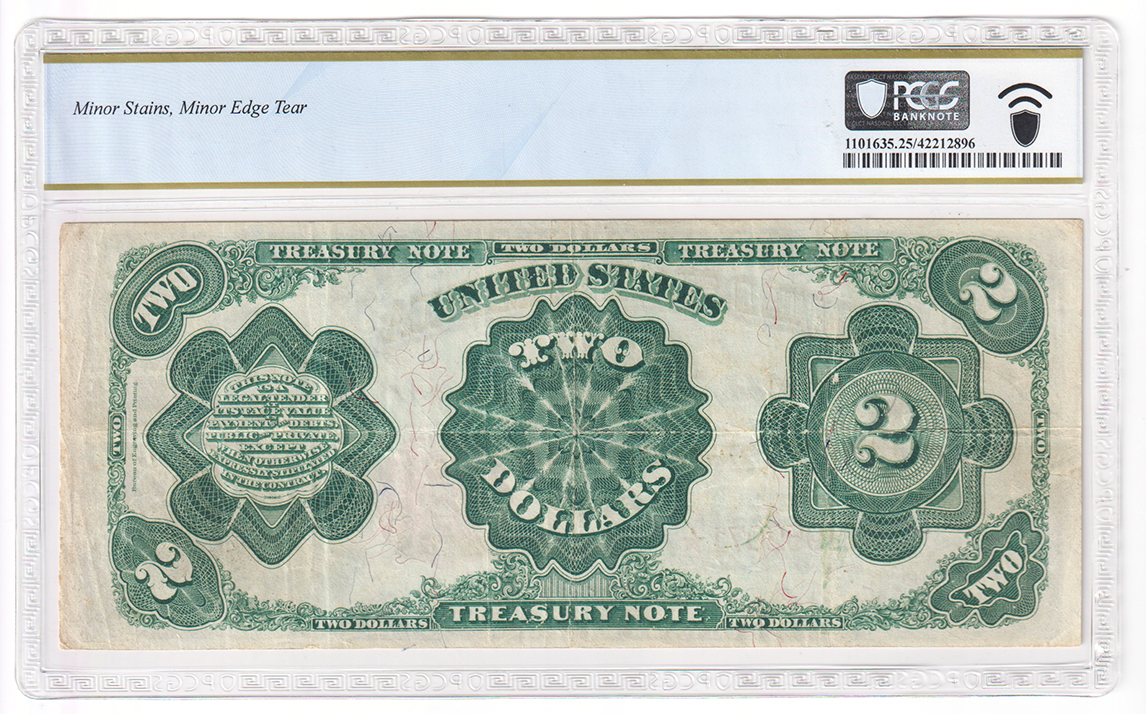 1891 $2 Fr# 358 - PCGS VF-25/minor stains/minor edge tear