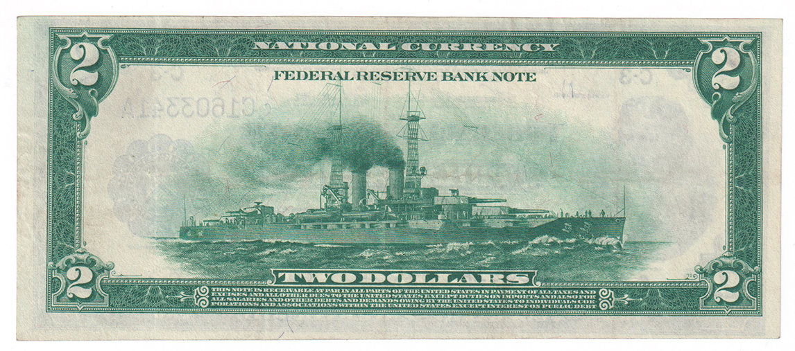 1918 $2 Philadelphia Battleship - VF