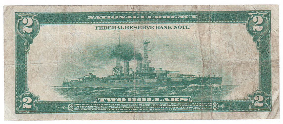 1918 $2 Philadelphia Battleship - VF