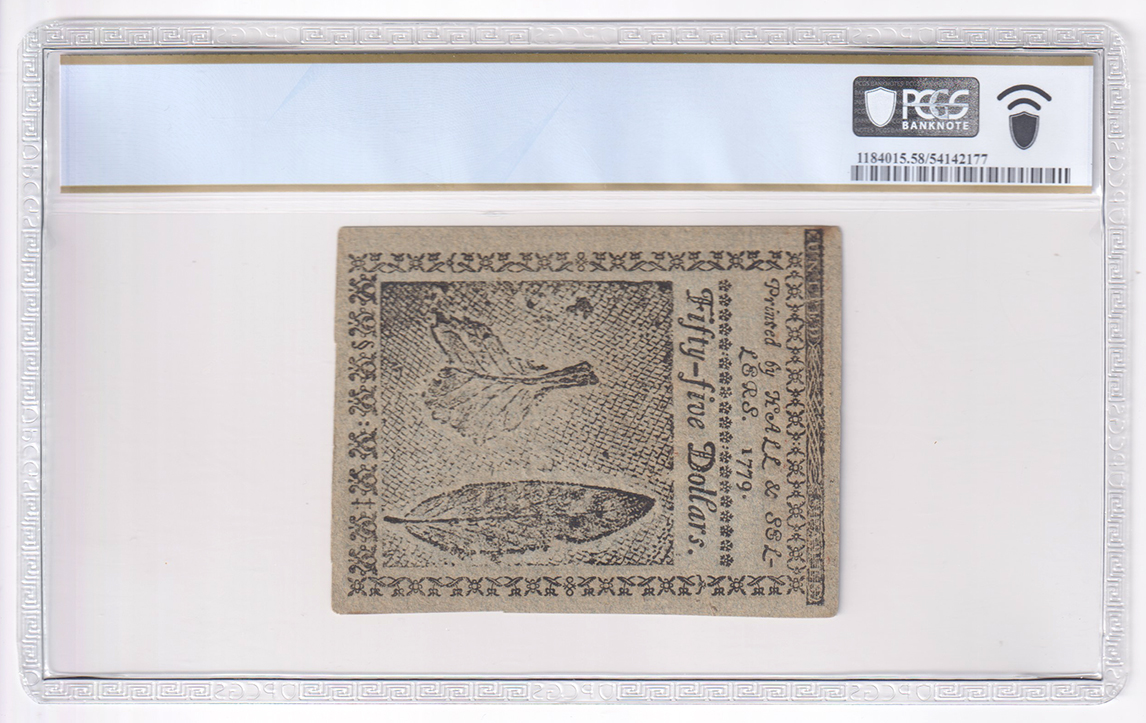 January 14, 1779 $55 Fr# CC-98DT - PCGS AU-58