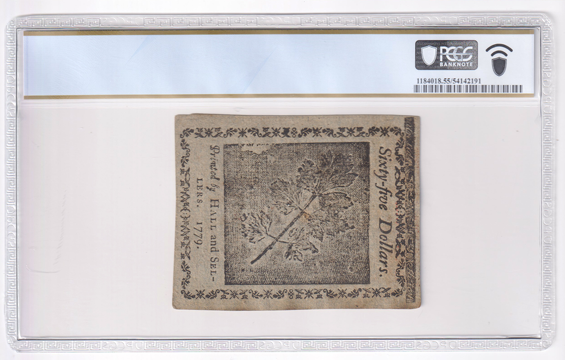 January 14, 1779 $65 Fr# CC-100DT - PCGS AU-55