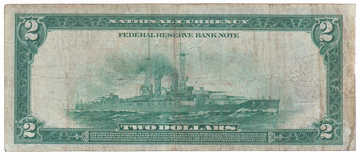 1918 $2 Richmond Battleship - F