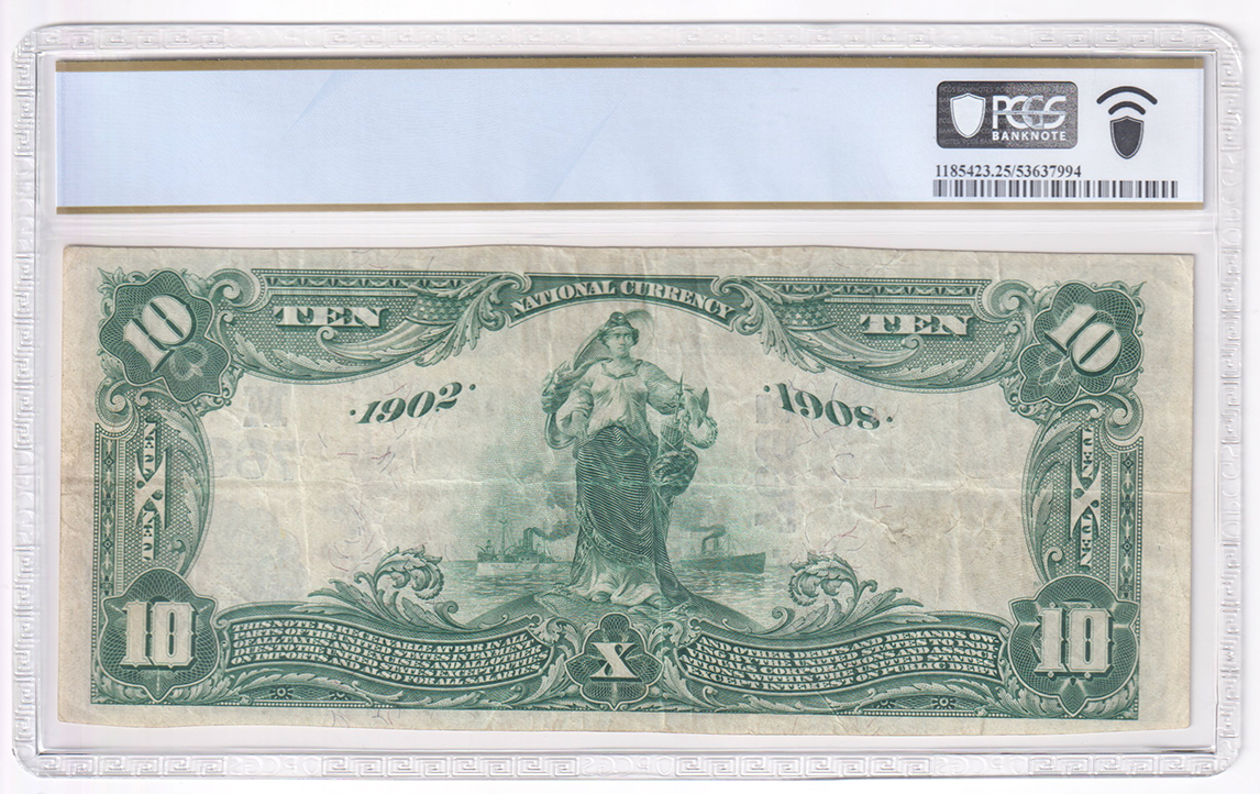 1902 $10 Blue Seal Date Back - Sullivan, IL Charter #7692 - PCGS VF-25