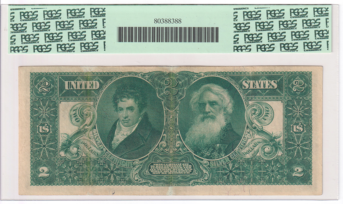 1896 $2 Educational Fr# 247 - PCGS VF-35/repaired edge splits at top and bottom