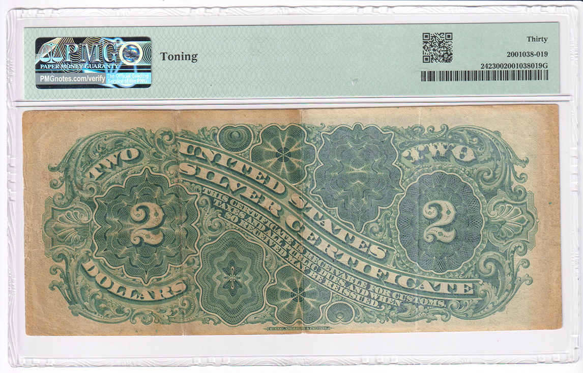 1886 $2 Fr# 242 - PMG VF-30/toning
